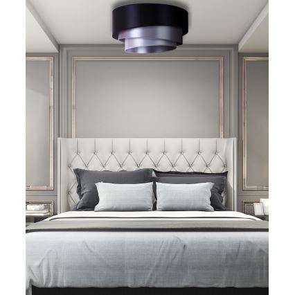 Duolla - Plafoniera TRIO 1xE27/15W/230V diametro 45 cm nero/argento