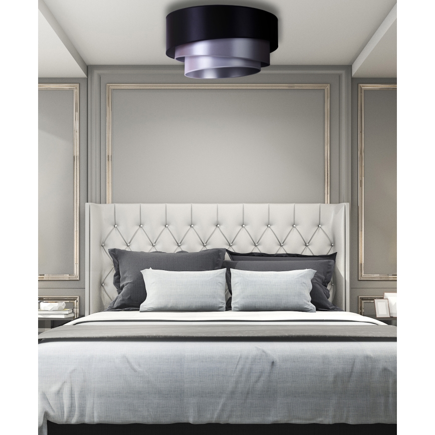 Duolla - Plafoniera TRIO 1xE27/15W/230V diametro 45 cm nero/argento