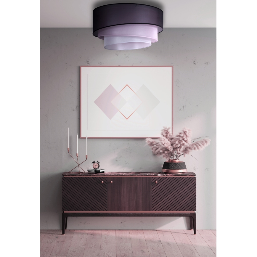 Duolla - Plafoniera TRIO 1xE27/15W/230V diametro 45 cm nero/rosa/argento