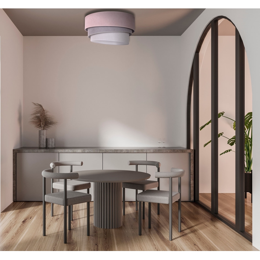 Duolla - Plafoniera TRIO 1xE27/15W/230V diametro 45 cm rosa/grigio/bianco