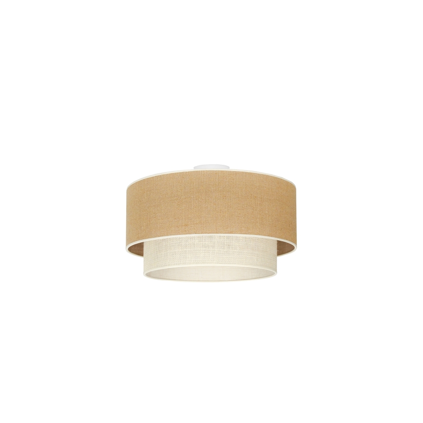 Duolla - Plafoniera YUTE BOHO 1xE27/15W/230V diametro 45 cm marrone/color crema