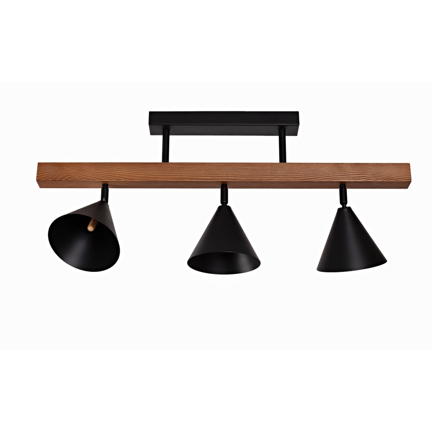 Duolla - Plafonnier à montage en surface IRONLINE 3xG9/3W/230V pin chêne/noir