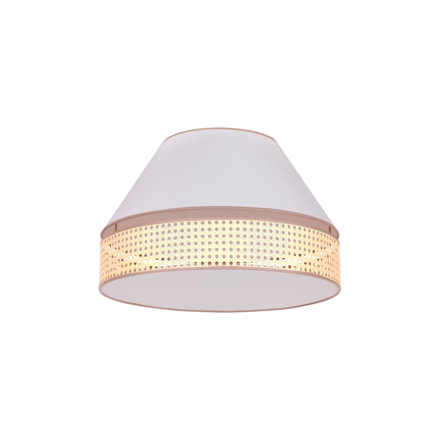 Duolla - Plafonnier AVIGNON 1xE27/15W/230V diam. 50 cm blanc/rotin