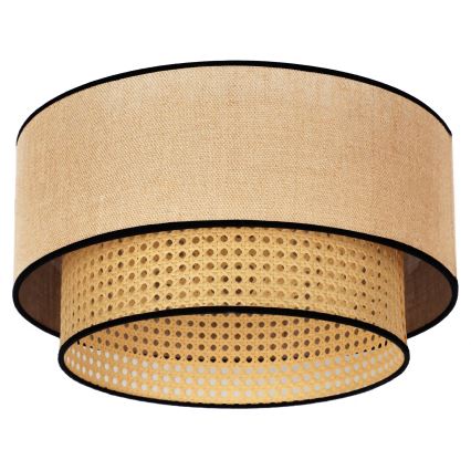 Duolla - Plafonnier BOHO 1xE27/15W/230V d. 45 cm beige/rotin