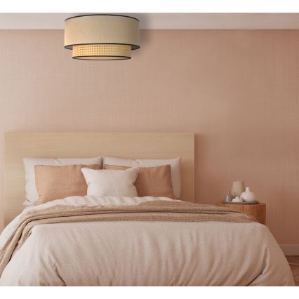 Duolla - Plafonnier BOHO 1xE27/15W/230V d. 45 cm beige/rotin
