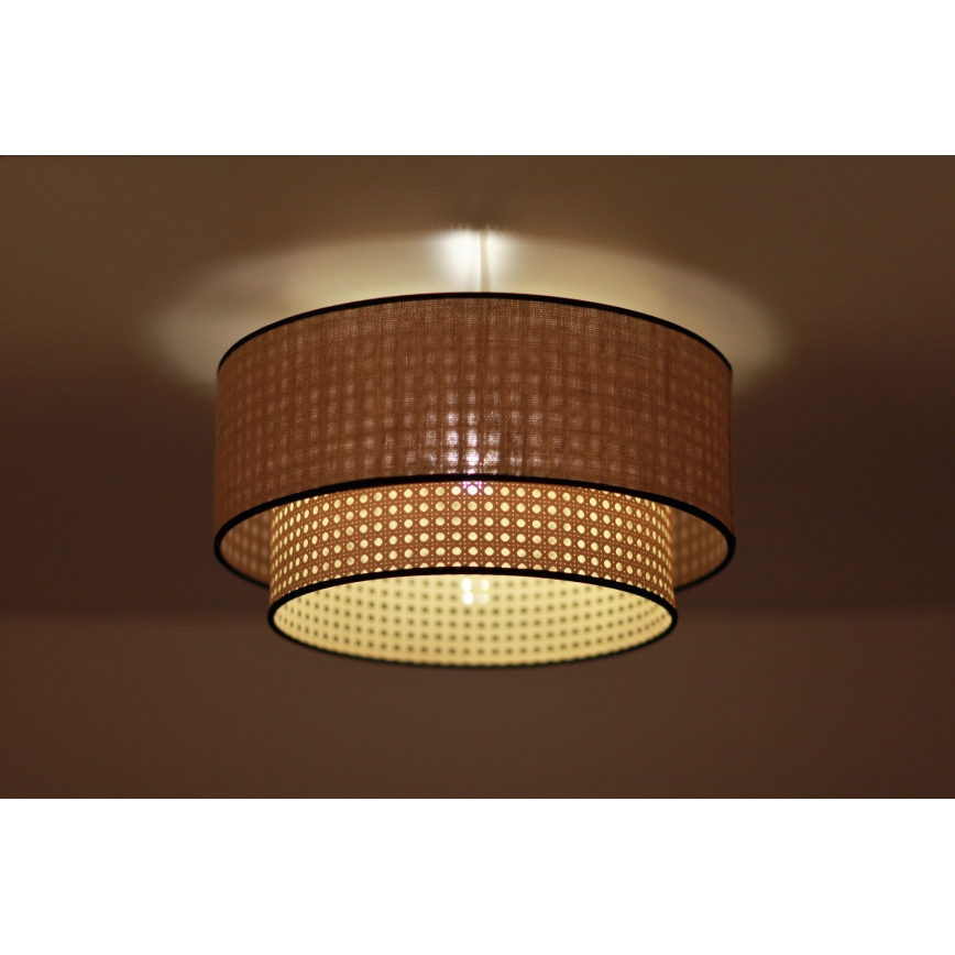 Duolla - Plafonnier BOHO 1xE27/15W/230V d. 45 cm beige/rotin