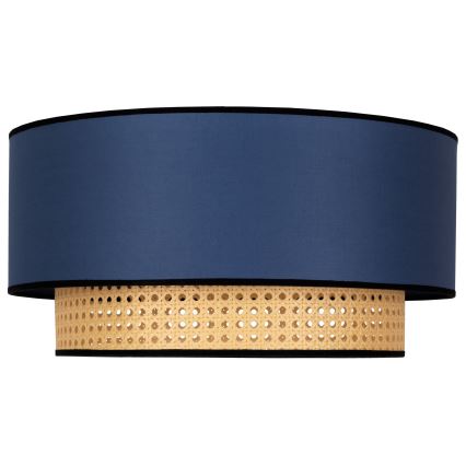 Duolla - Plafonnier BOHO 1xE27/15W/230V d. 45 cm bleu/rotin