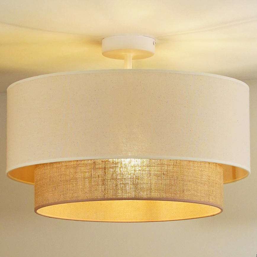 Duolla - Plafonnier BOHO 1xE27/15W/230V d. 45 cm crème/marron