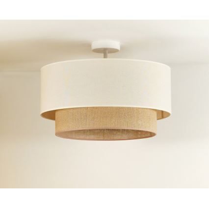 Duolla - Plafonnier BOHO 1xE27/15W/230V d. 45 cm crème/marron