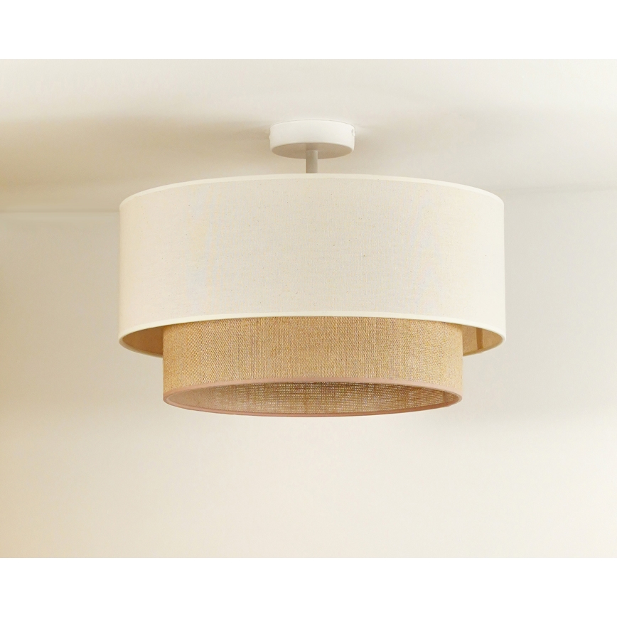 Duolla - Plafonnier BOHO 1xE27/15W/230V d. 45 cm crème/marron