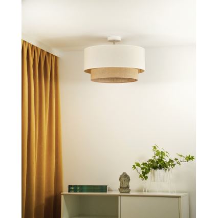 Duolla - Plafonnier BOHO 1xE27/15W/230V d. 45 cm crème/marron