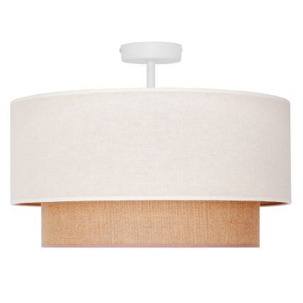 Duolla - Plafonnier BOHO 1xE27/15W/230V d. 45 cm crème/marron