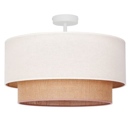 Duolla - Plafonnier BOHO 1xE27/15W/230V d. 45 cm crème/marron