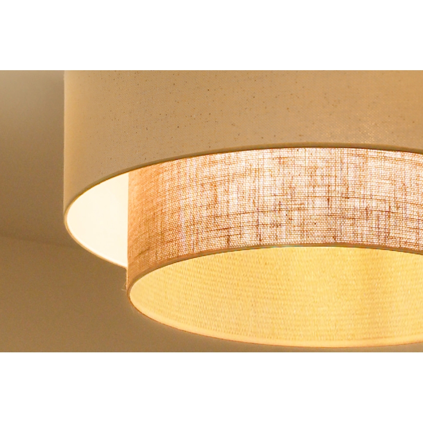 Duolla - Plafonnier BOHO 3xE27/15W/230V Ø 60 cm crème/beige