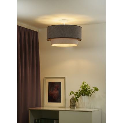 Duolla - Plafonnier BOHO ECO RECYCLING 1xE27/15W/230V d. 45 cm marron/crème