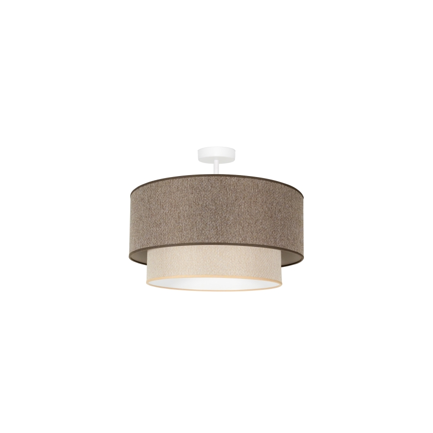 Duolla - Plafonnier BOHO ECO RECYCLING 1xE27/15W/230V d. 45 cm marron/crème