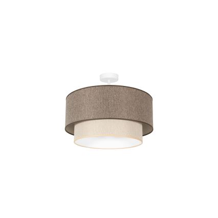 Duolla - Plafonnier BOHO ECO RECYCLING 1xE27/15W/230V d. 45 cm marron/crème