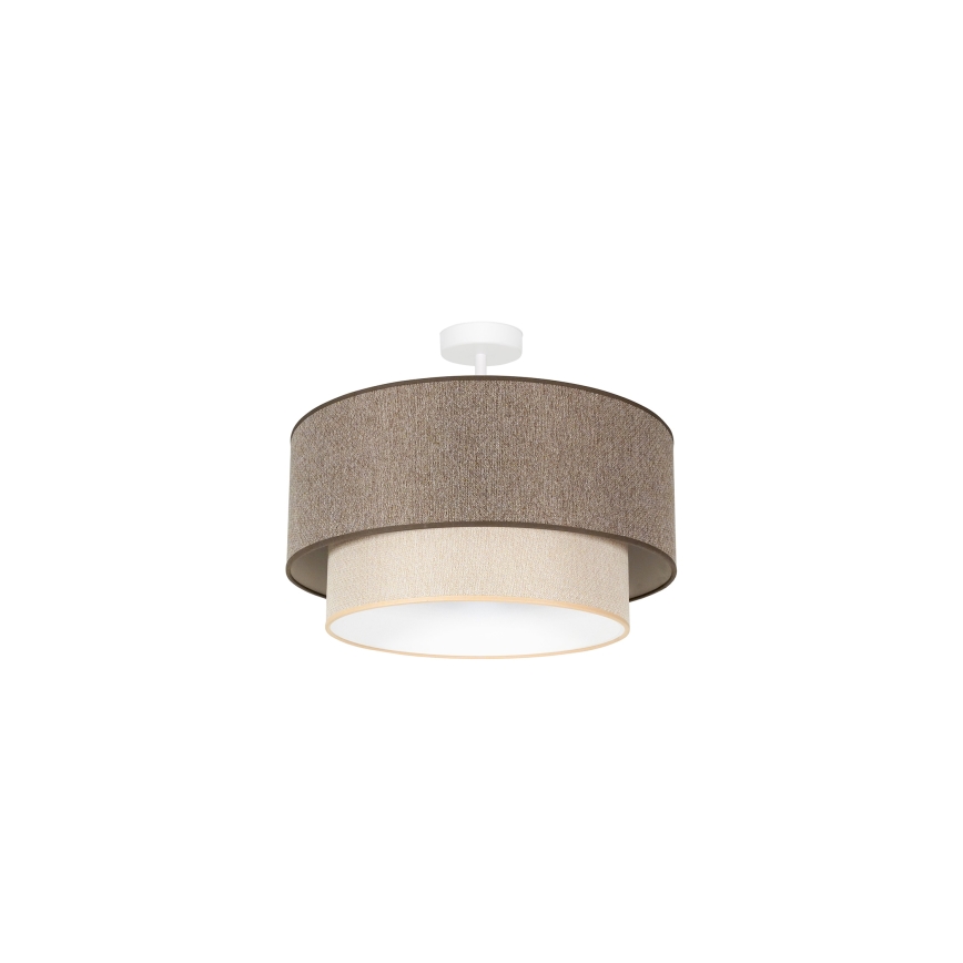 Duolla - Plafonnier BOHO ECO RECYCLING 1xE27/15W/230V d. 45 cm marron/crème