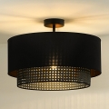 Duolla - Plafonnier BOHO RATTAN 1xE27/15W/230V d. 45 cm noir