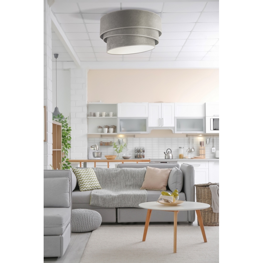 Duolla - Plafonnier DEVON 1xE27/40W/230V d. 45 cm gris
