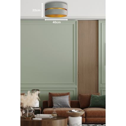 Duolla - Plafonnier DUO 1xE27/15W/230V d. 40 cm vert clair/doré