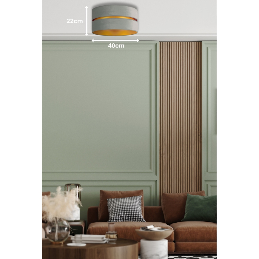 Duolla - Plafonnier DUO 1xE27/15W/230V d. 40 cm vert clair/doré