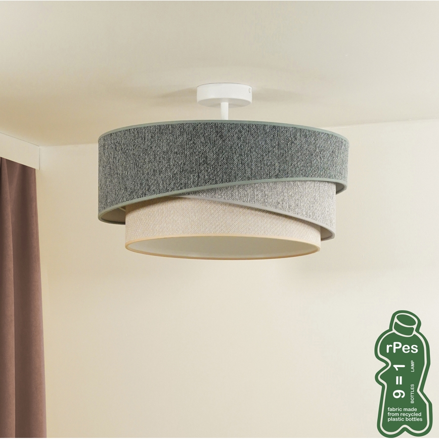 Duolla - Plafonnier KOBO ECO RECYCLING 1xE27/15W/230V d. 45 cm vert/gris/crème
