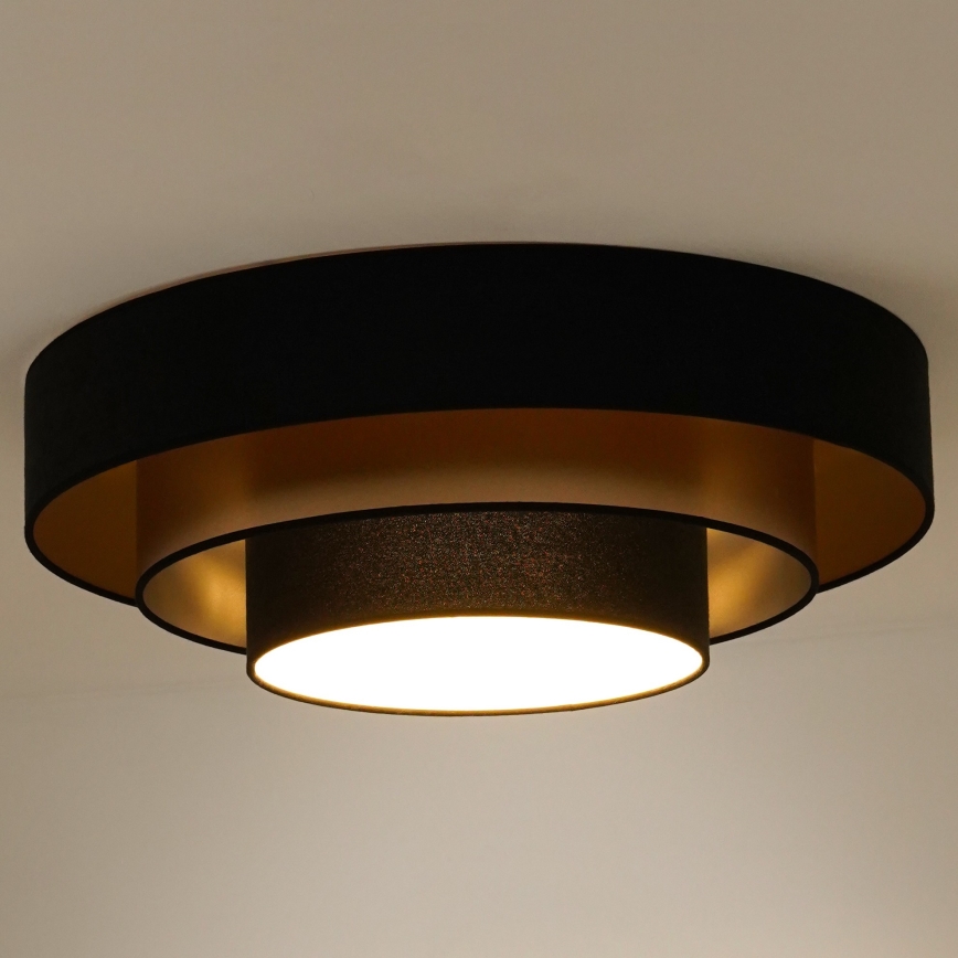 Duolla - Plafonnier LUNETA LED/26W/230V d. 60 cm 4000K noir/doré