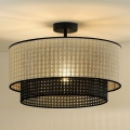 Duolla - Plafonnier RATTAN YUTE 1xE27/15W/230V d. 45 cm crème/noir