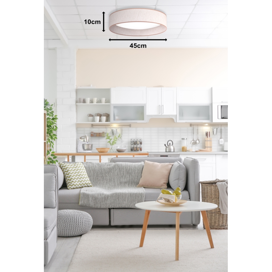 Duolla - Plafonnier ROLLER LED/24W/230V d. 45 cm beige
