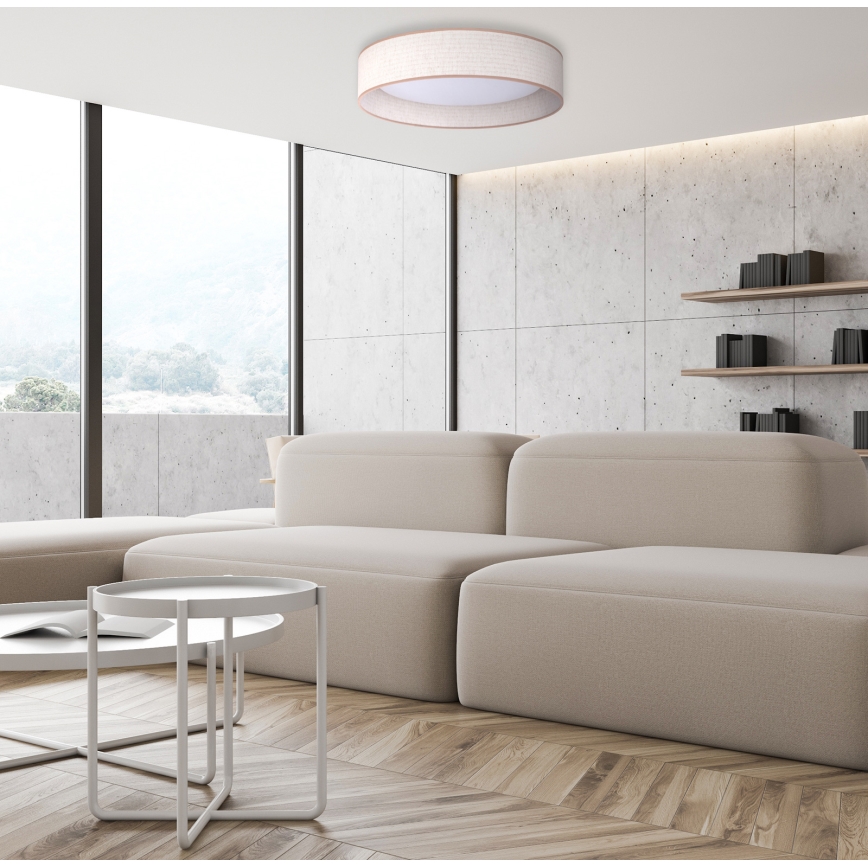 Duolla - Plafonnier ROLLER LED/24W/230V d. 45 cm beige