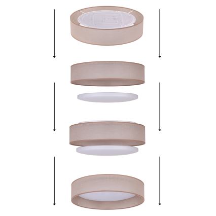 Duolla - Plafonnier ROLLER LED/24W/230V d. 45 cm beige
