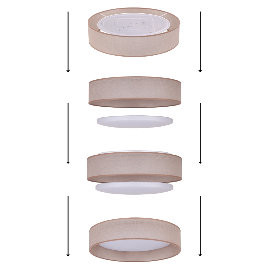 Duolla - Plafonnier ROLLER LED/24W/230V d. 45 cm beige