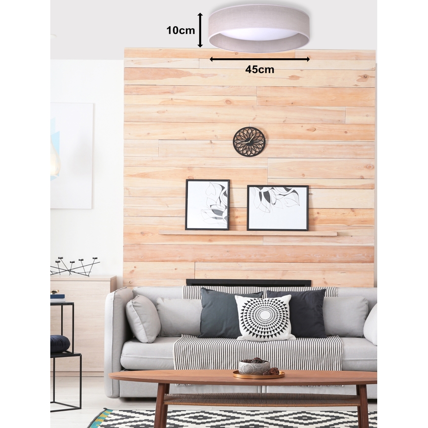 Duolla - Plafonnier ROLLER LED/24W/230V d. 45 cm gris clair