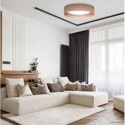 Duolla - Plafonnier ROLLER LED/24W/230V d. 45 cm marron clair