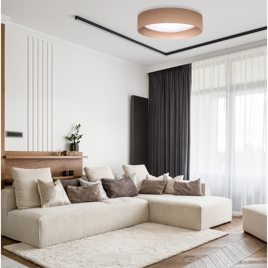 Duolla - Plafonnier ROLLER LED/24W/230V d. 45 cm marron clair