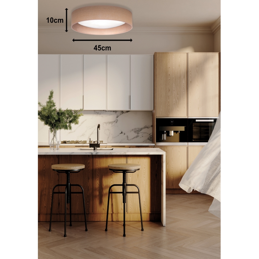 Duolla - Plafonnier ROLLER LED/24W/230V d. 45 cm marron clair
