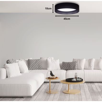 Duolla - Plafonnier ROLLER LED/24W/230V d. 45 cm noir