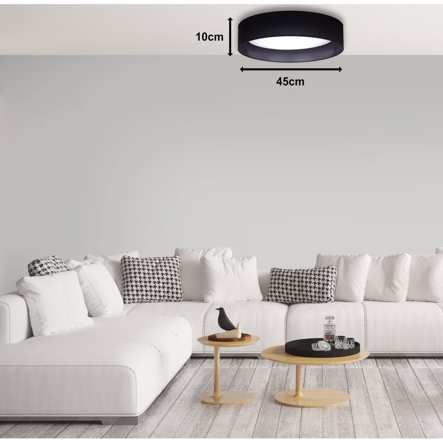 Duolla - Plafonnier ROLLER LED/24W/230V d. 45 cm noir