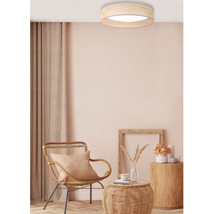 Duolla - Plafonnier ROLLER LED/24W/230V d. 45 cm rotin