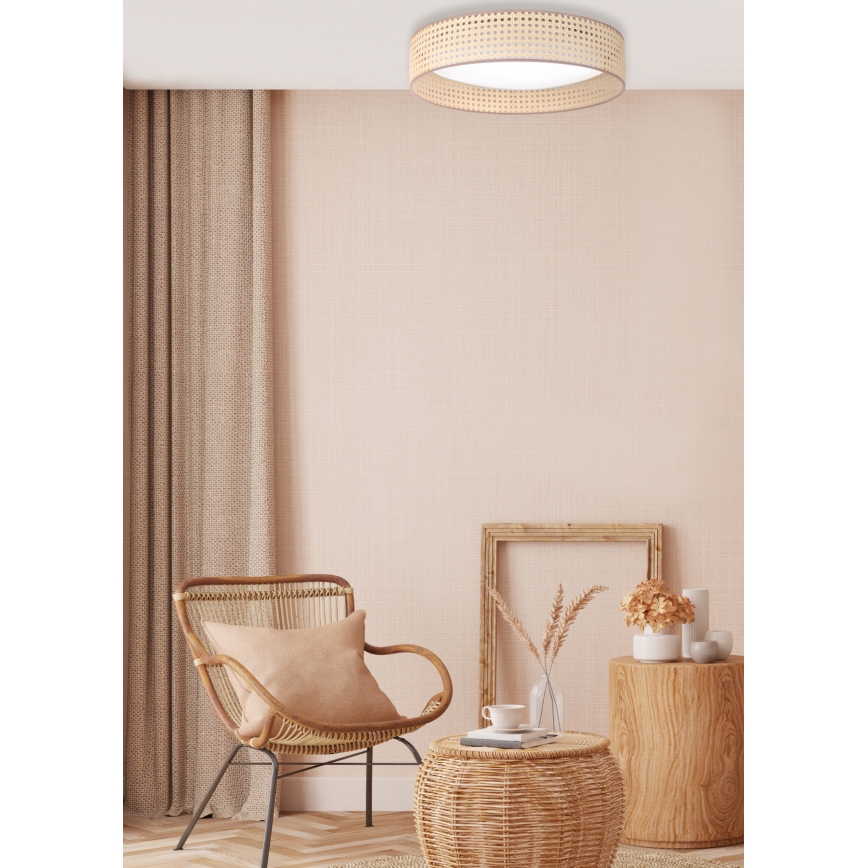 Duolla - Plafonnier ROLLER LED/24W/230V d. 45 cm rotin