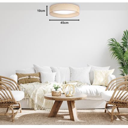 Duolla - Plafonnier ROLLER LED/24W/230V d. 45 cm rotin