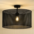 Duolla - Plafonnier ROLLER RATTAN 1xE27/15W/230V d. 45 cm noir
