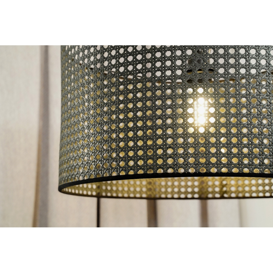 Duolla - Plafonnier ROLLER RATTAN 1xE27/15W/230V d. 45 cm noir