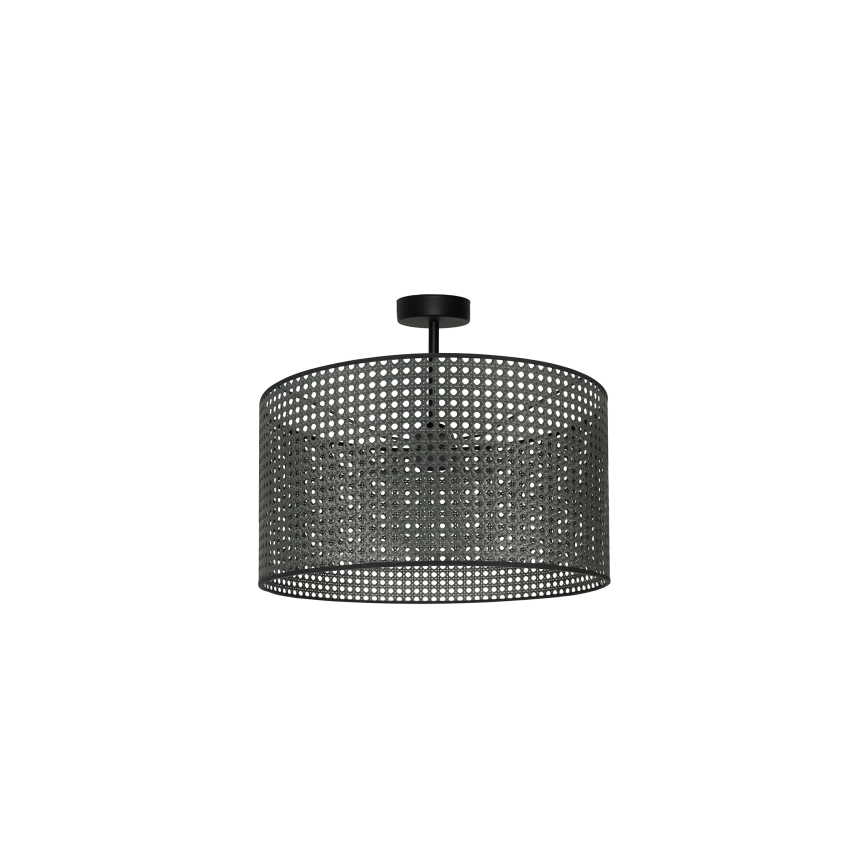 Duolla - Plafonnier ROLLER RATTAN 1xE27/15W/230V d. 45 cm noir