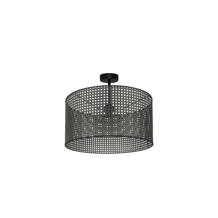 Duolla - Plafonnier ROLLER RATTAN 1xE27/15W/230V d. 45 cm noir