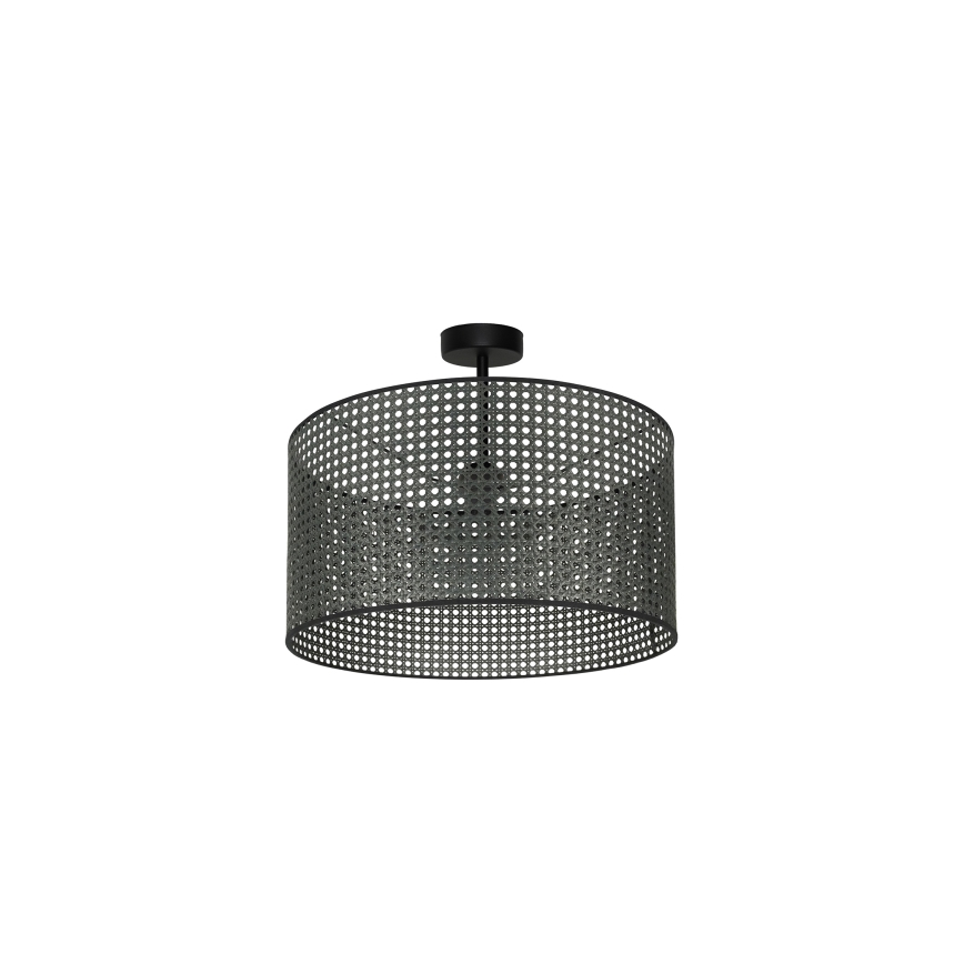 Duolla - Plafonnier ROLLER RATTAN 1xE27/15W/230V d. 45 cm noir