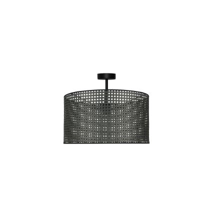 Duolla - Plafonnier ROLLER RATTAN 1xE27/15W/230V d. 45 cm noir