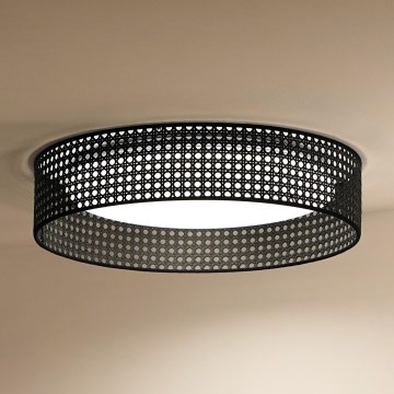 Duolla - Plafonnier ROLLER RATTAN LED/24W/230V d. 45 cm noir