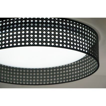 Duolla - Plafonnier ROLLER RATTAN LED/24W/230V d. 45 cm noir